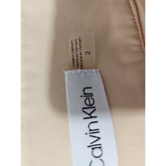 Calvin Klein Beige Pencil Skirt Size 2 | Faux Wrap Front | Office Career Wear - Picture 8 of 10